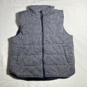 Women’s Pulse Boutique Quilted Knit Navy Blue White Puff Vest Size XL